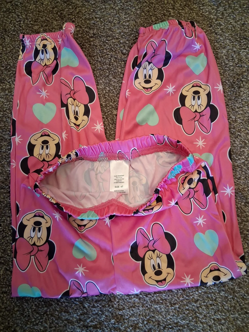 Disney Minnie Mouse Pink Ruffle Sleeve Girls 2-Piece Outfit